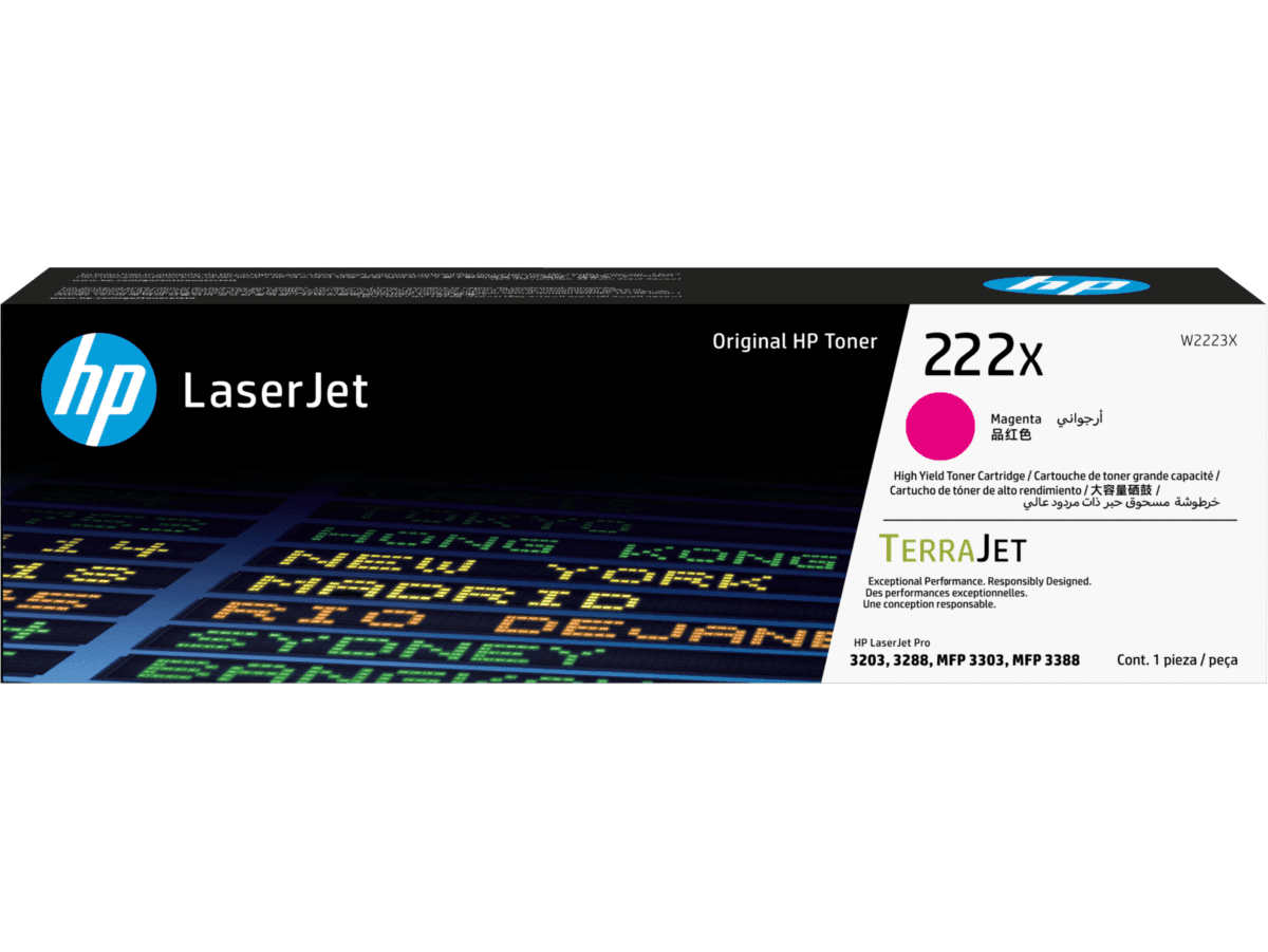 HP 222X HIGH YIELD MAGENTA LASERJET TONER CARTRIDGE