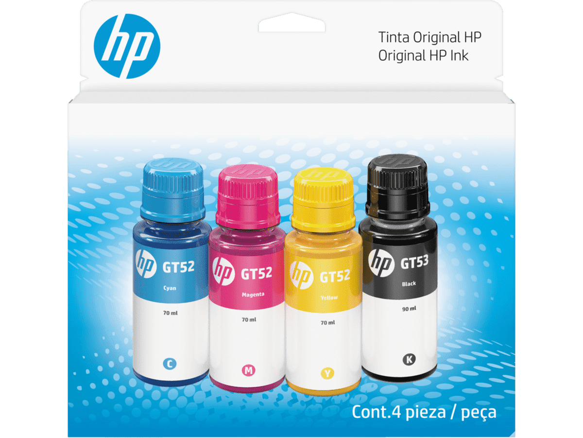 HP GT53/GT52 ORIGINAL INK Bottle Combo 4-Pack
