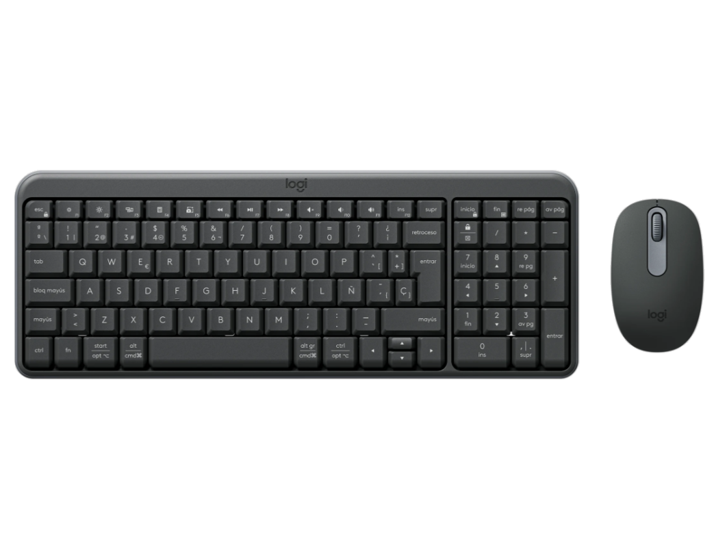 KIT TECLADO Y MOUSE LOGITECH MK MK250 GRAPHITE COMPACTO BT 10 MTS