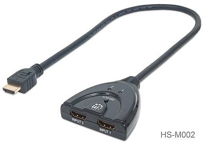 SWITCH HUB HDMI 2 PTOS 1080P CON BOTON DE SELECCION MANUAL