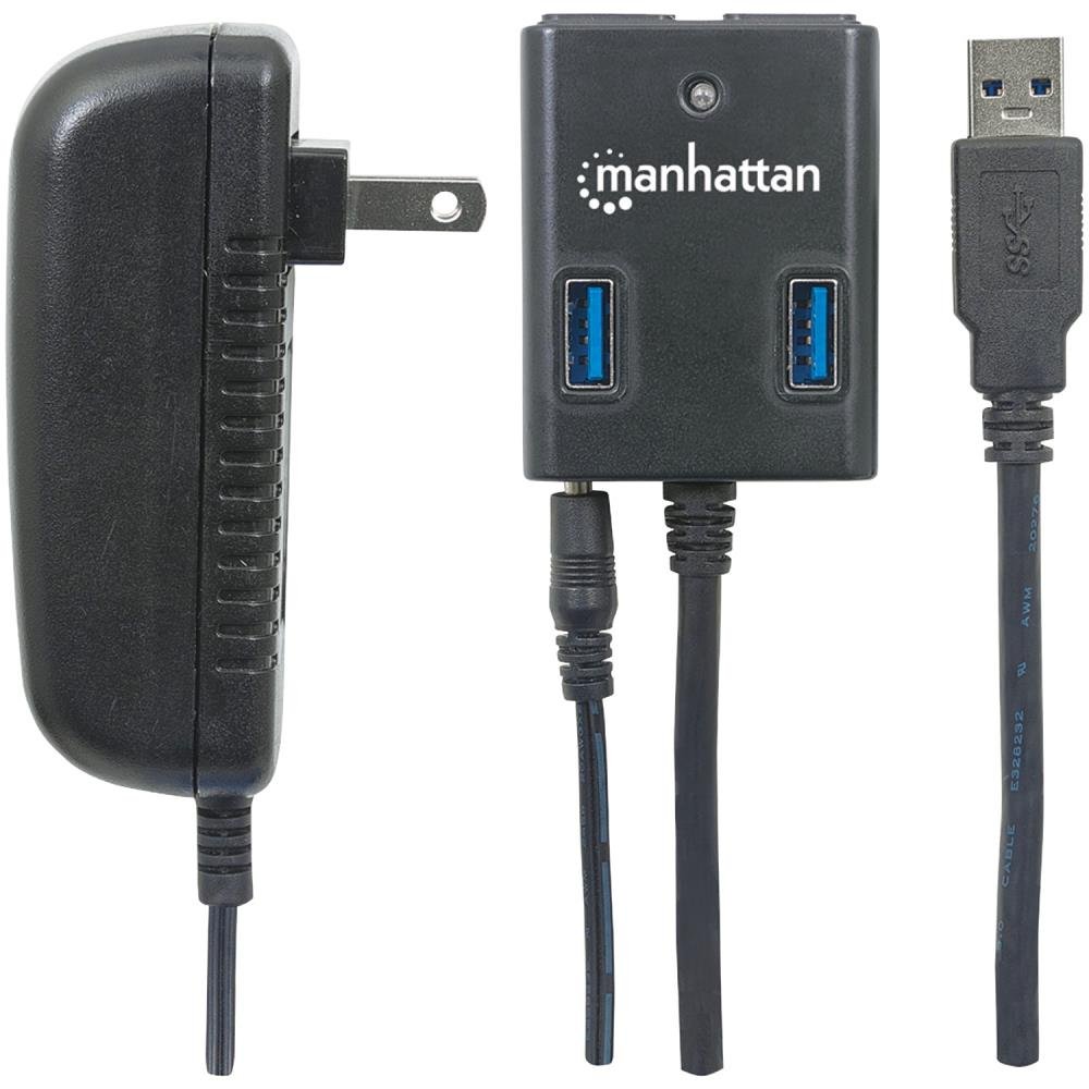 HUB USB 4 PUERTOS VELOCIDAD 3.0 CON FUENTE COLOR NEGRO