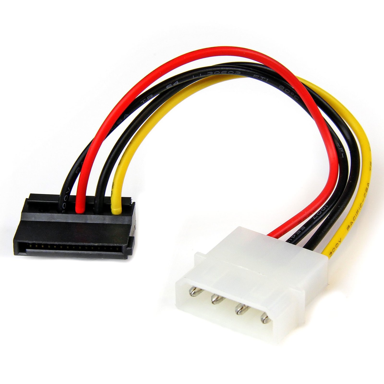 CABLE ADAPTADOR CORRIENTE LP4 MOLEX A SATA ANGULO IZQUIERDO
