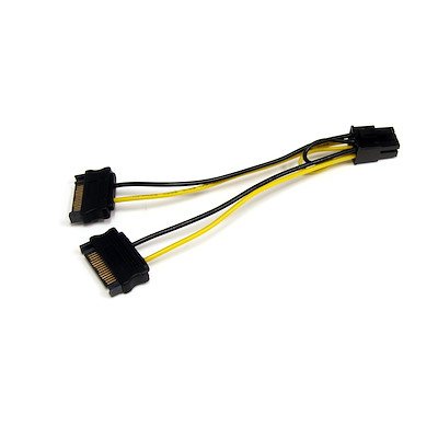 CABLE ADAPTADOR 15CM DE PODER SATA A CONECTOR 6 PINES CORRIENT.