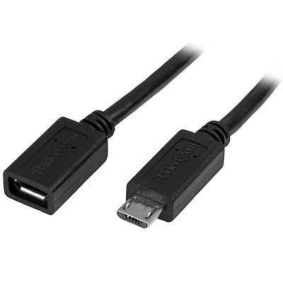 CABLE 50CM MICRO USB EXTENSOR ALARGADOR MACHO A HEMBRA  .