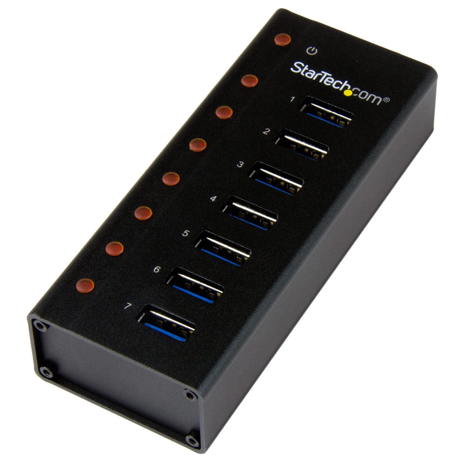 CONCENTRADOR USB 3.0 7 PUERTOS HUB CAJA METALICA DE PARED  .