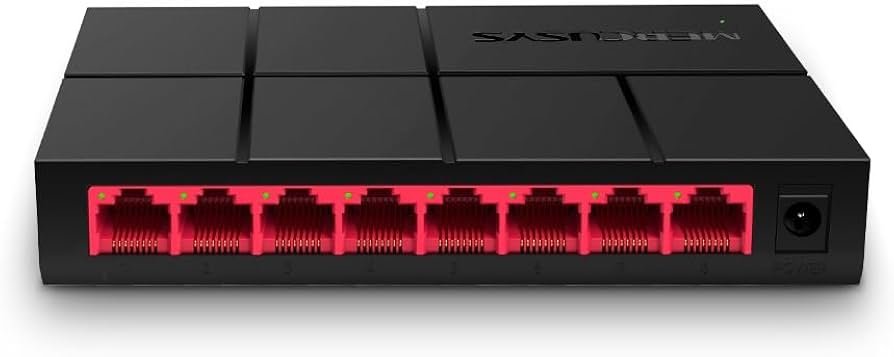 SWITCH DE ESCRITORIO MERCUSYS. 8 PUERTOS GIGABIT COLOR NEGRO