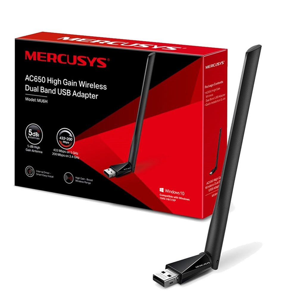 MERCUSYS ADAPTADOR USB INALAMBR DE BANDA DUAL DE ALTA GANANCIA AC65
