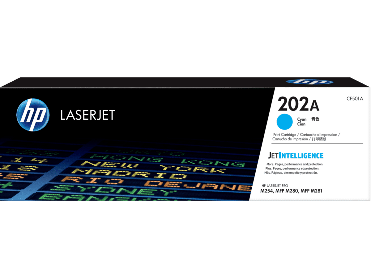 HP 202A CF501A CYAN ORIGINAL LASERJET TONER CARTRIDGE