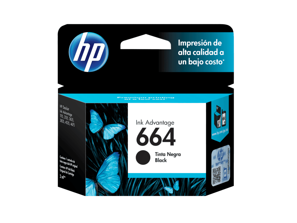 TINTA NEGRA HP 664 F6V29AL