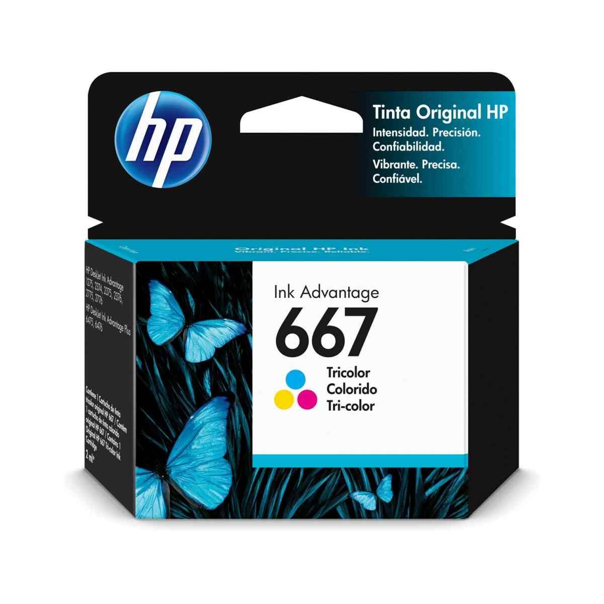 TINTA TRICOLOR HP 667 RENDIMIEN 100PAGS 3YM78AL
