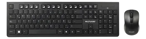 KIT MOUSE Y TECLADO INALAMBRICO NEGRO 1200 CPI USB NANO 10M ALC