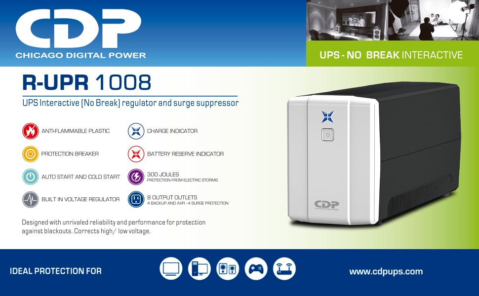 NO BREAK INTERACTIVO CDP DE 1000VA/500WATTS 8C
